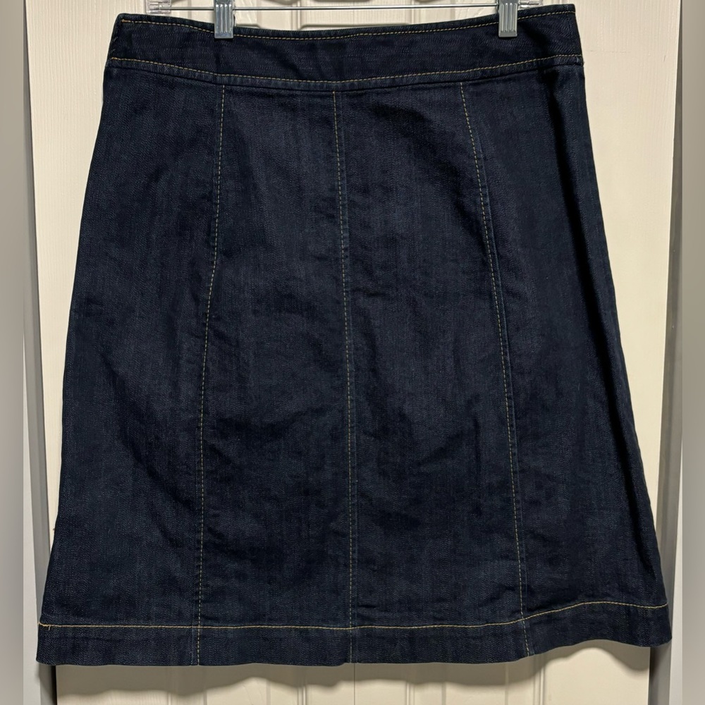 Ann Taylor Dark Wash Denim A-Line Skirt Women’s Classic Jean Skirt - Picture 2 of 8